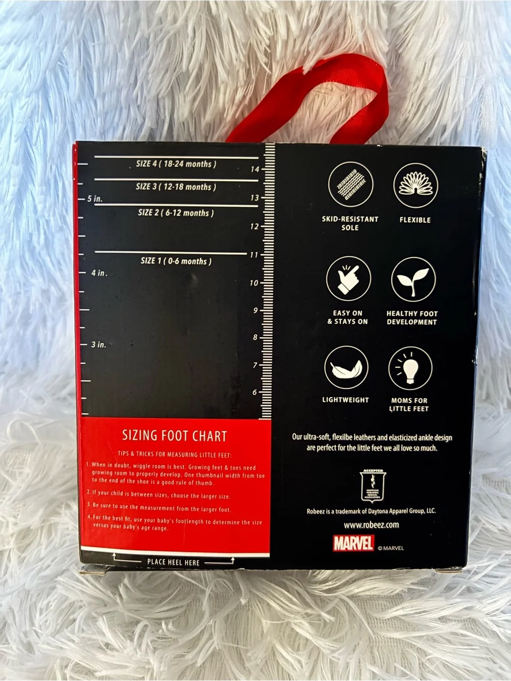 Marvel Robeez Spider-Man Soft Leather Baby Shoes Size 0-6M
